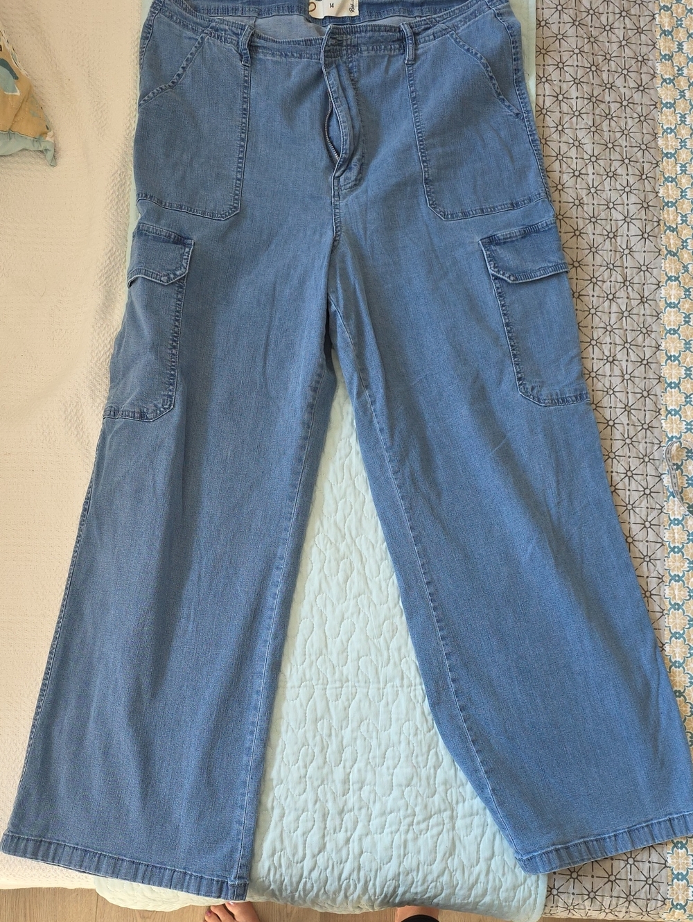 Ricki's Light Blue Wide-Leg Cargo Jeans